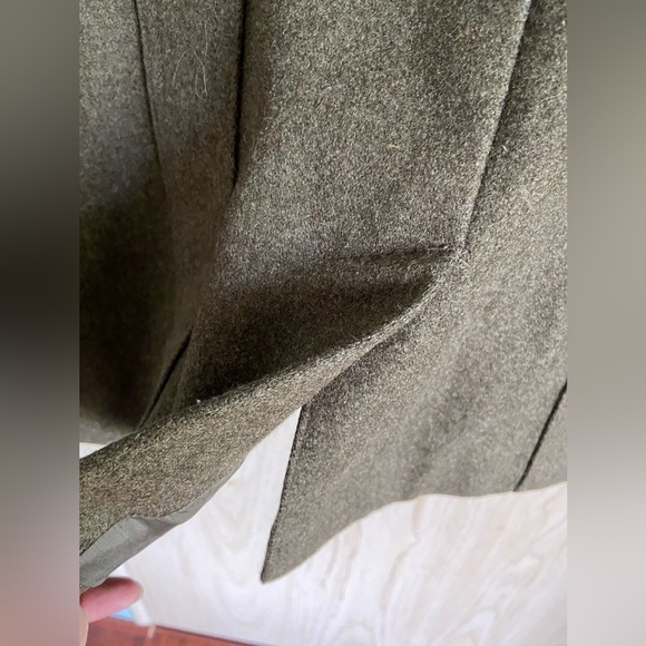 Vintage J. Crew LODEN Green Wool Pea Coat Jacket Sz Large READ - Picture 7 of 16